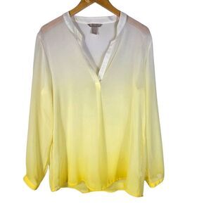 Banana Republic Soft Yellow Ombre Blouse Size Large